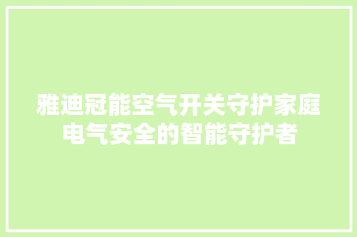 雅迪冠能空气开关守护家庭电气安全的智能守护者 空调