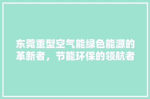 东莞重型空气能绿色能源的革新者，节能环保的领航者 翻新改色