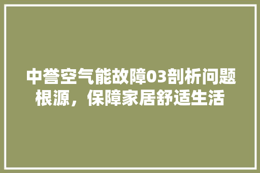 中誉空气能故障03剖析问题根源，保障家居舒适生活 清洁保养