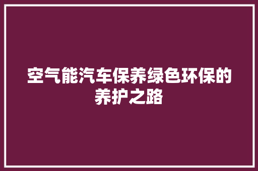 空气能汽车保养绿色环保的养护之路 洗衣机