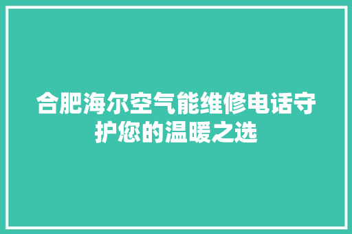 合肥海尔空气能维修电话守护您的温暖之选 灯具安装