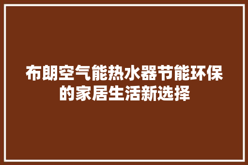 布朗空气能热水器节能环保的家居生活新选择 热水器