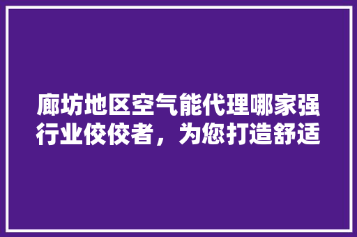 廊坊地区空气能代理哪家强行业佼佼者，为您打造舒适家居环境 冰箱