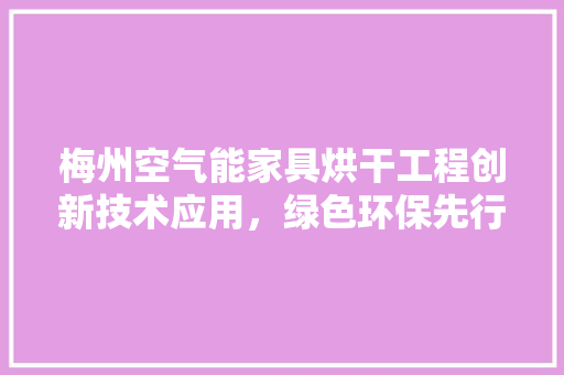 梅州空气能家具烘干工程创新技术应用，绿色环保先行 洁具维修