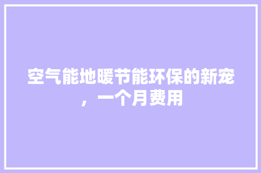 空气能地暖节能环保的新宠，一个月费用 灯具安装