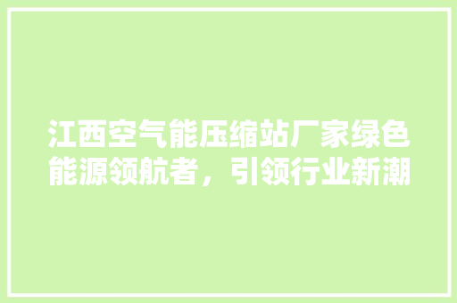 江西空气能压缩站厂家绿色能源领航者，引领行业新潮流 洗衣机