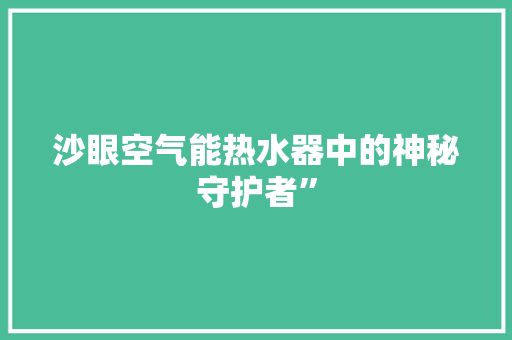 沙眼空气能热水器中的神秘守护者” 贴膜