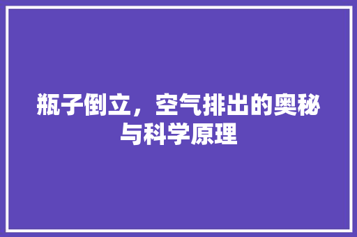 瓶子倒立，空气排出的奥秘与科学原理 龙头管件