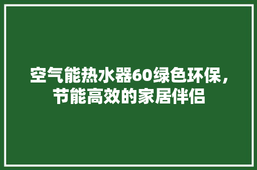 空气能热水器60绿色环保，节能高效的家居伴侣 家电维护
