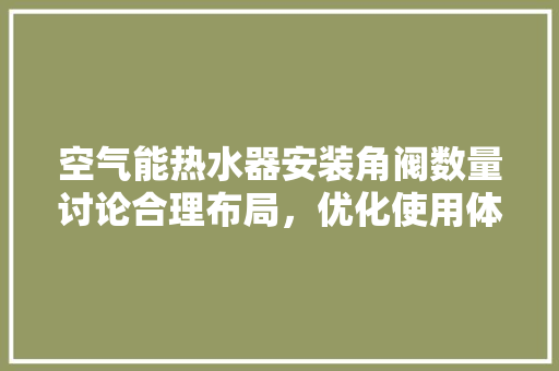 空气能热水器安装角阀数量讨论合理布局，优化使用体验 洗衣机