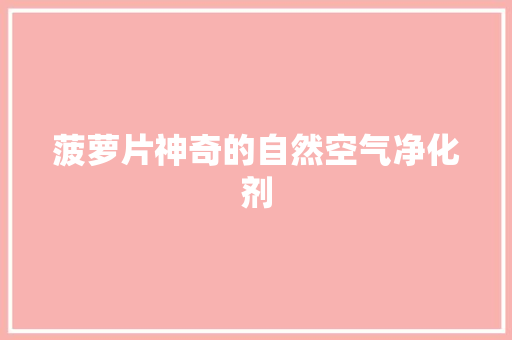 菠萝片神奇的自然空气净化剂 热水器 菠萝片神奇的自然空气净化剂 热水器