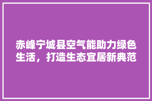 赤峰宁城县空气能助力绿色生活，打造生态宜居新典范 热水器