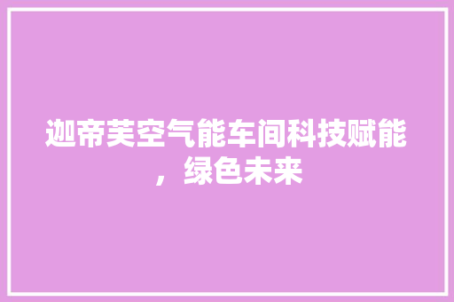 迦帝芙空气能车间科技赋能，绿色未来 家电维护