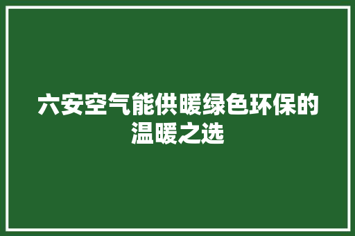 六安空气能供暖绿色环保的温暖之选 翻新改色