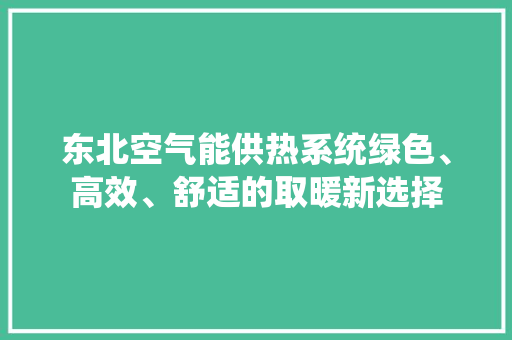 东北空气能供热系统绿色、高效、舒适的取暖新选择 旧房改造