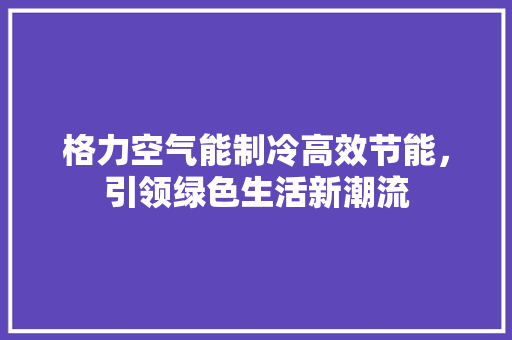 格力空气能制冷高效节能，引领绿色生活新潮流 热水器