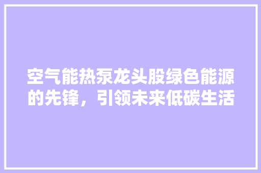 空气能热泵龙头股绿色能源的先锋，引领未来低碳生活 家居维修