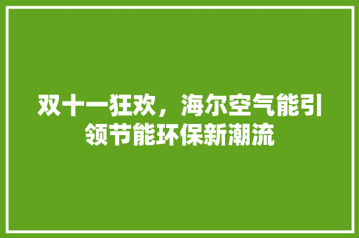 双十一狂欢，海尔空气能引领节能环保新潮流 贴膜