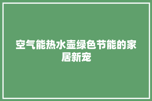 空气能热水壶绿色节能的家居新宠 清洁保养