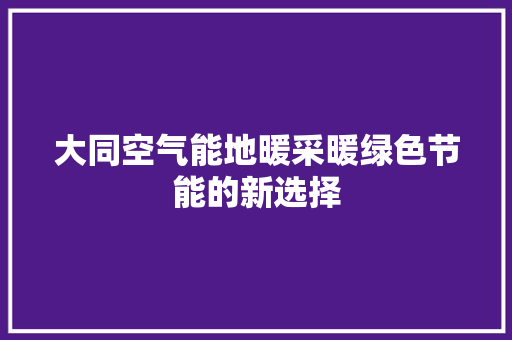 大同空气能地暖采暖绿色节能的新选择 洗衣机