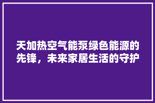天加热空气能泵绿色能源的先锋，未来家居生活的守护者 装修设计