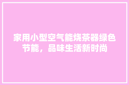 家用小型空气能烧茶器绿色节能，品味生活新时尚 旧房改造