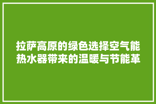 拉萨高原的绿色选择空气能热水器带来的温暖与节能革命 家具修理