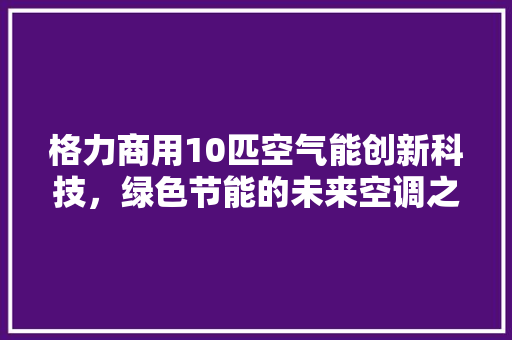 格力商用10匹空气能创新科技，绿色节能的未来空调之选 灯具安装