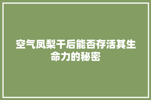 空气凤梨干后能否存活其生命力的秘密 家居维修