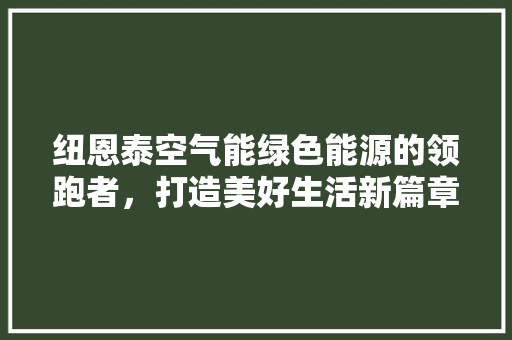 纽恩泰空气能绿色能源的领跑者，打造美好生活新篇章 灯具安装