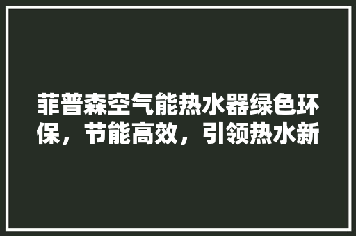菲普森空气能热水器绿色环保，节能高效，引领热水新时代 龙头管件