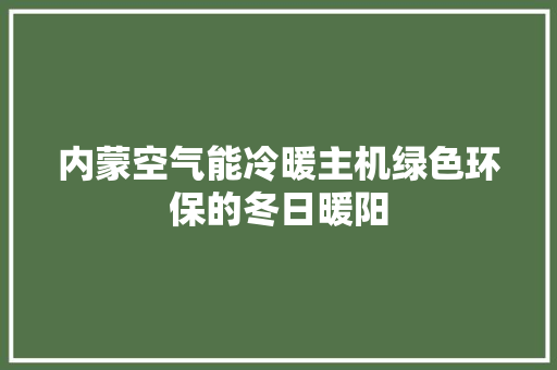 内蒙空气能冷暖主机绿色环保的冬日暖阳 装修设计