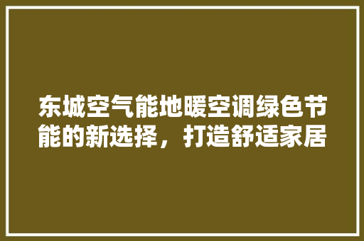 东城空气能地暖空调绿色节能的新选择，打造舒适家居环境 清洁保养
