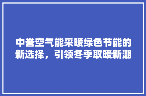 中誉空气能采暖绿色节能的新选择,引领冬季取暖新潮流 热水器 中誉空气能采暖绿色节能的新选择,引领冬季取暖新潮流 热水器