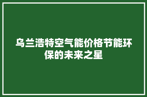 乌兰浩特空气能价格节能环保的未来之星 清洁保养