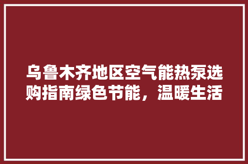 乌鲁木齐地区空气能热泵选购指南绿色节能，温暖生活 冰箱
