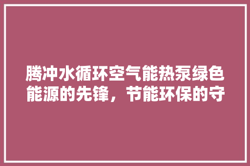 腾冲水循环空气能热泵绿色能源的先锋，节能环保的守护者 洗衣机