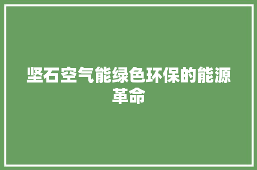 坚石空气能绿色环保的能源革命 家电维护